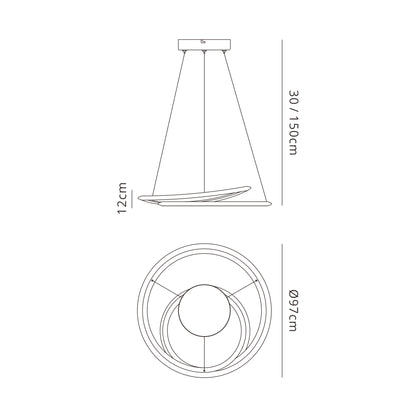 AeroHalo Modern Double Ring Pendant