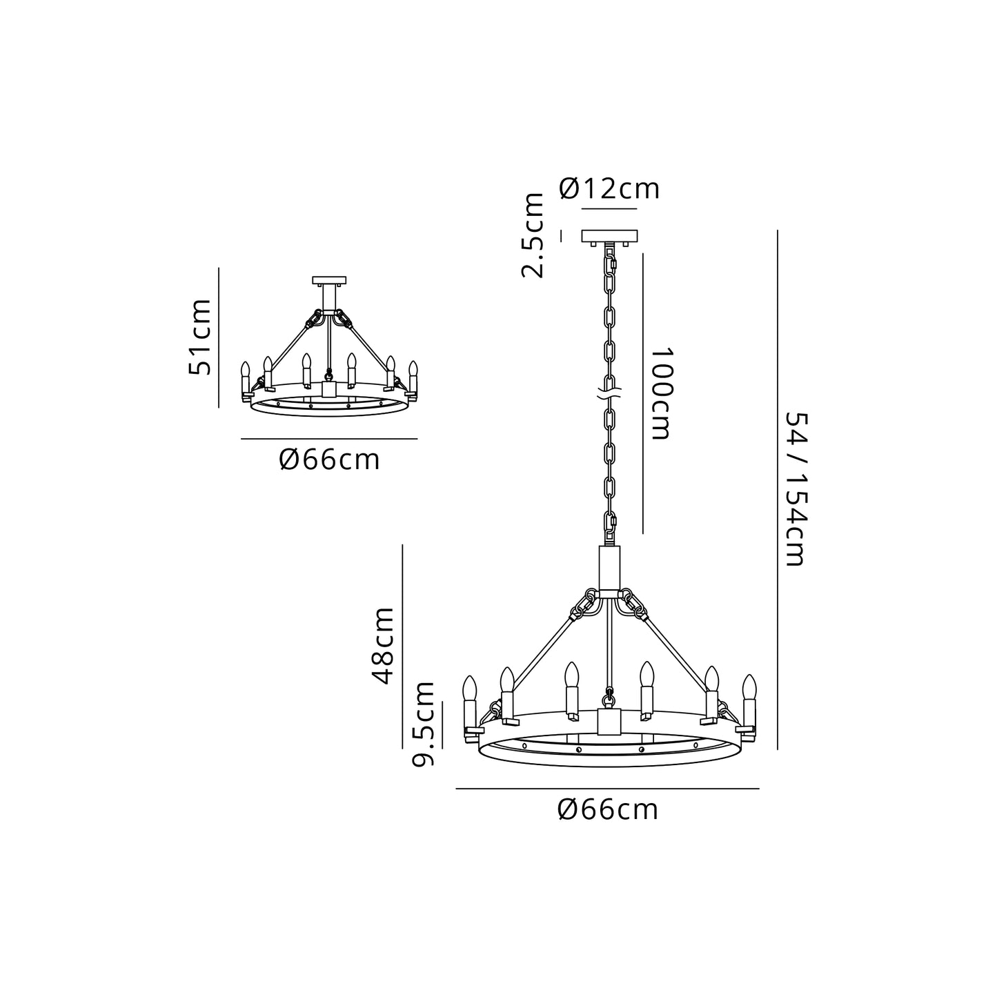 Solenne Multi-Light Semi Flush Pendant