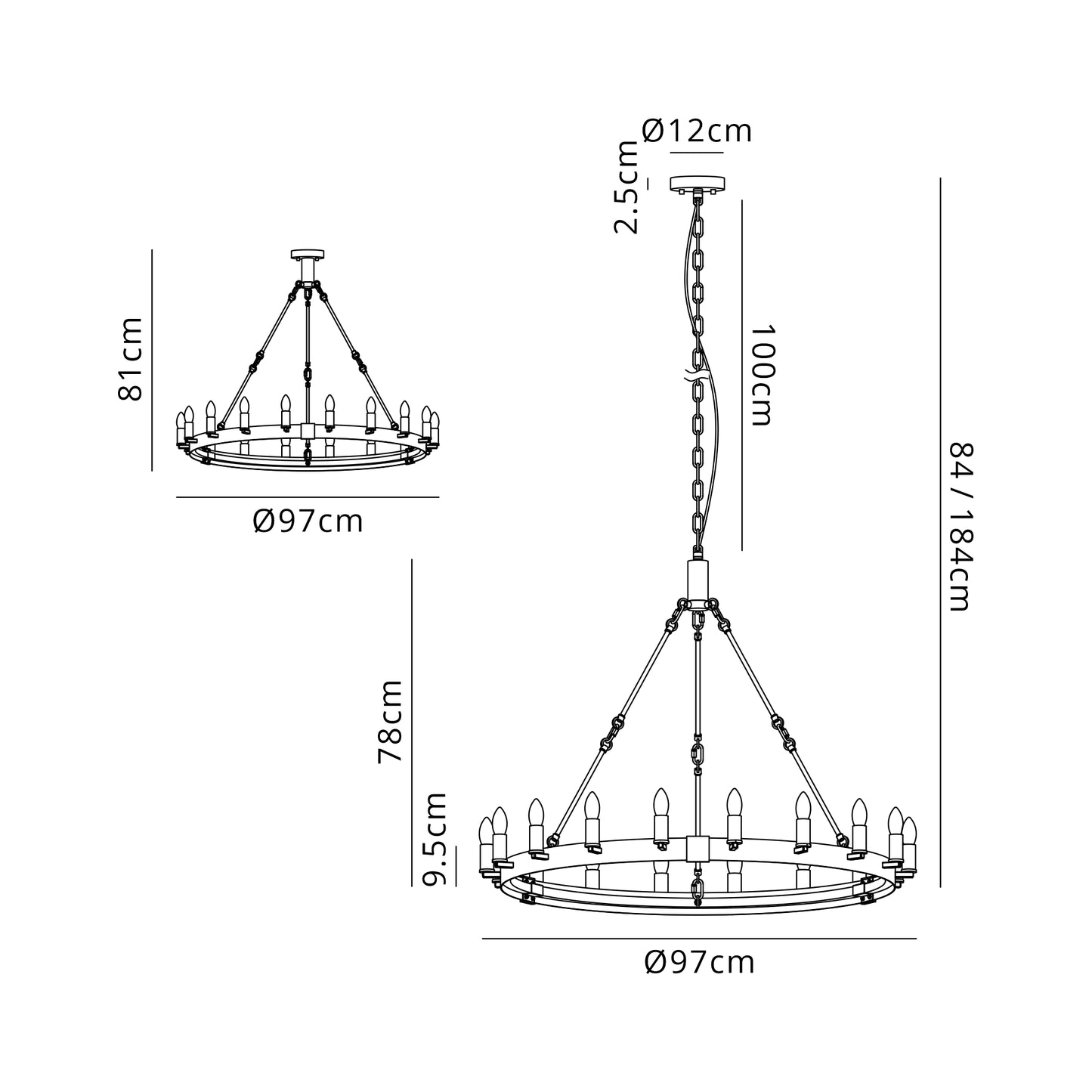 Solenne Multi-Light Semi Flush Pendant