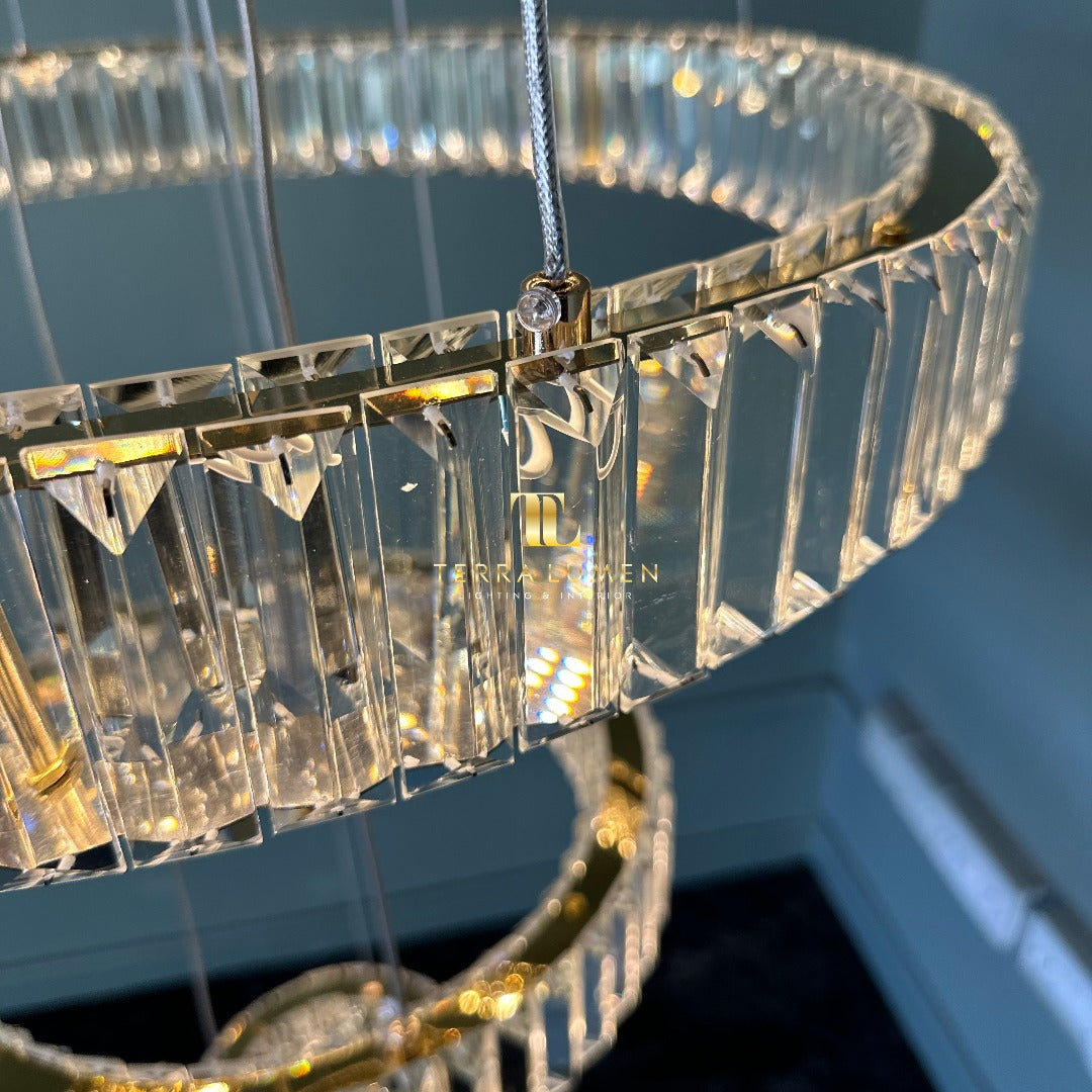 Arabella Gold 5-Ring Grand Modern Chandelier