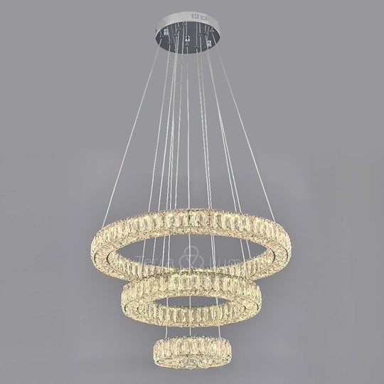 Julianna 3 Ring Modern Crystal Chandelier | Easy Fit