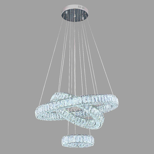 Julianna 3 Ring Modern Crystal Chandelier | Easy Fit