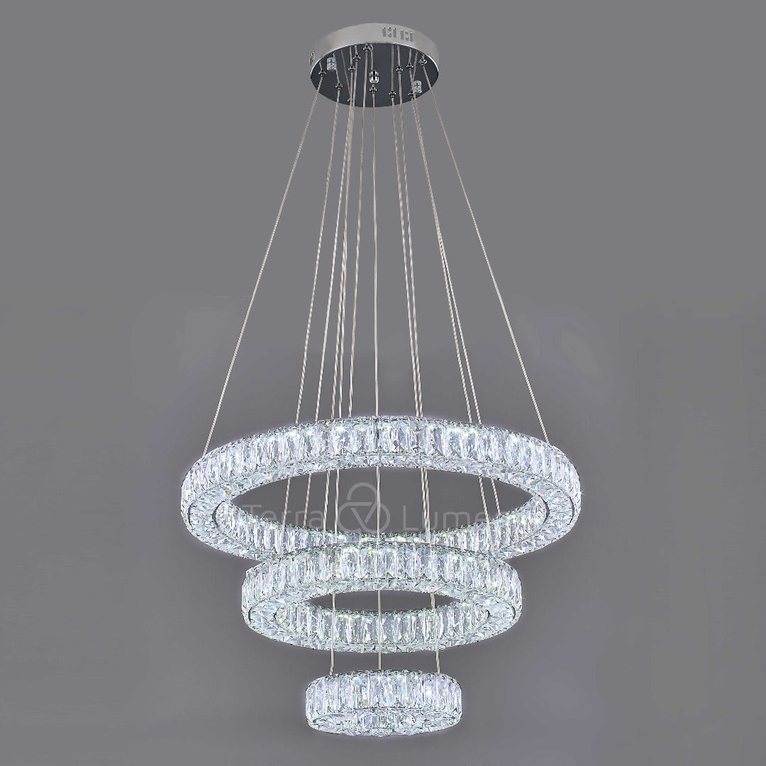 Julianna 3 Ring Modern Crystal Chandelier | Easy Fit