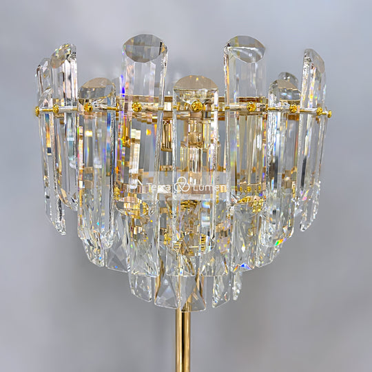 The Clarity Clear Crystal Table Lamp (Gold)