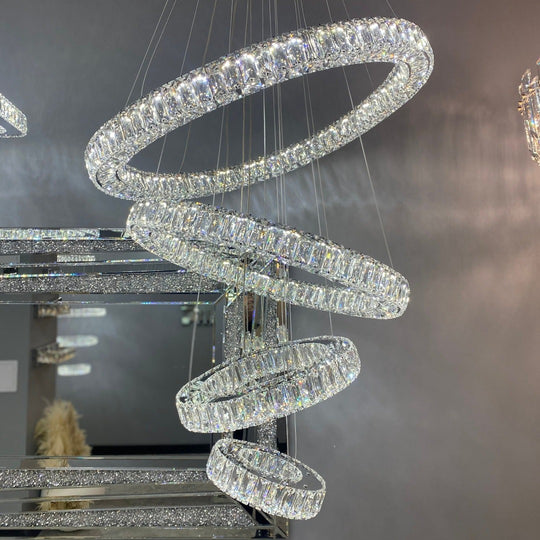 Julianna 4 Ring Modern Crystal Chandelier