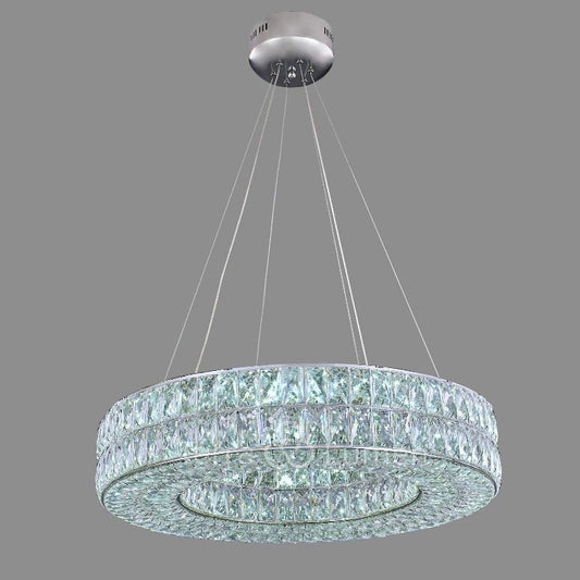 Modern Large LED Crystal Ring Ceiling Hanging Light | Easy Fit
