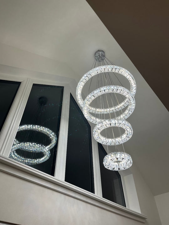 Julianna 4 Ring Modern Crystal Chandelier